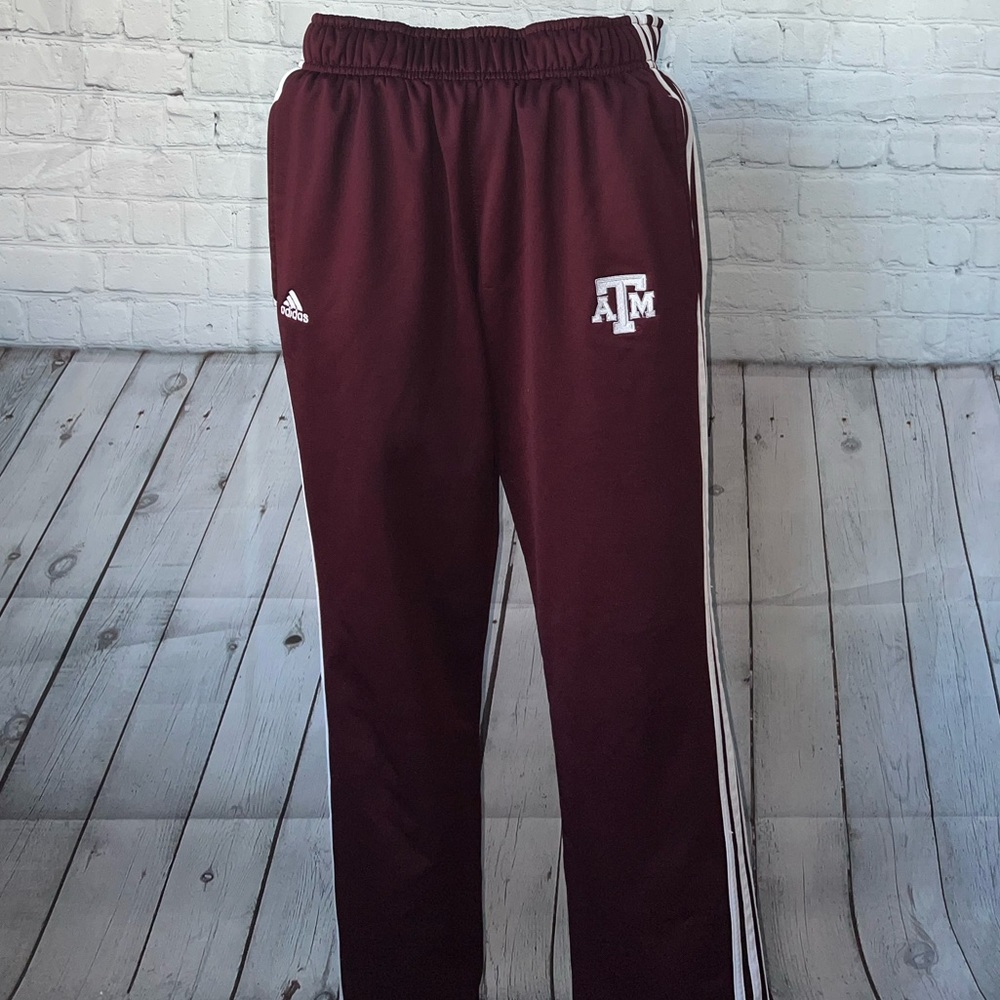 Adidas Maroon & White Striped Texas A&M  Sweatpants size M